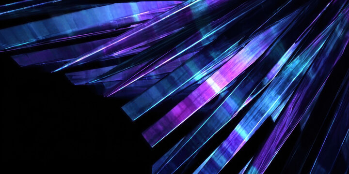 Fototapeta Abstract dark background, futuristic glass structure, 3d render  