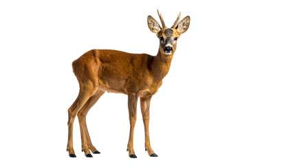 Fototapeta premium Roe deer standing on transparent background