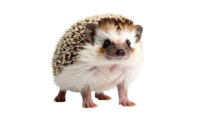 Fototapeta premium Cute hedgehog standing on transparent background