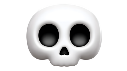 skull emoji in white bone style isolated on white