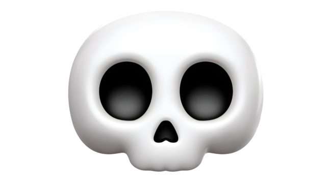 skull emoji in white bone style isolated on white