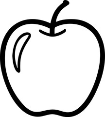 Apple Outline Icon – School Fruit Clipart