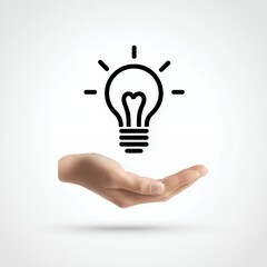 Holding a Lightbulb to Symbolize Ideas and Innovation