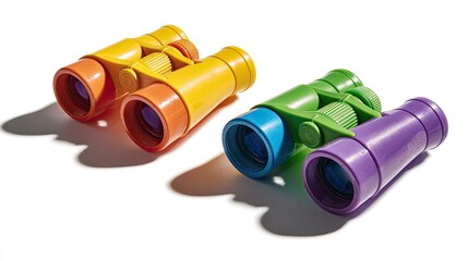 A Pair Of Colorful Toy Binoculars For Children's Playtime Adventures