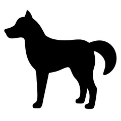 Simple Black Silhouette of a Dog:  Profile View, Minimalist Design, Elegant and Modern.