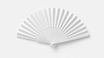 Stunning photo of mockup of a white folding hand fan set apart against a white background.