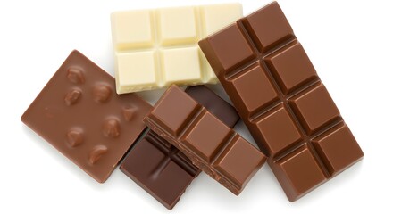 Fototapeta premium Indulge in a rich selection of premium chocolate bars, a sweet treat for any occasion.