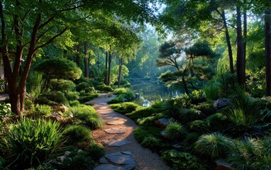 Fototapeta premium Serene Japanese garden path (1)