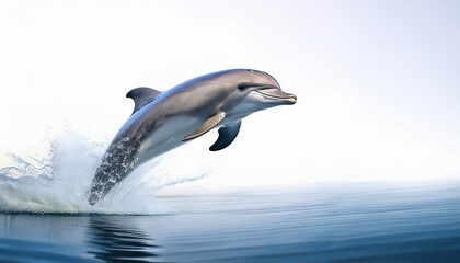 Obraz premium dolphin jumping out of the sea on white background