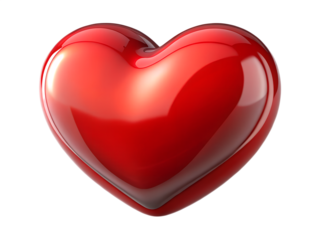 3d illustration of red heart symbol isolated on transparent background