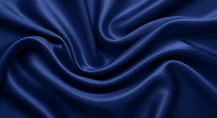 Obraz premium Luxurious Deep Blue Fabric With Elegant Smooth Folds