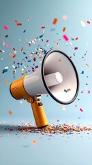 Megaphone with confetti