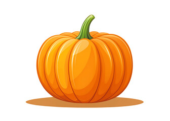 Obraz premium A vibrant orange pumpkin rests on a light brown surface against a black background