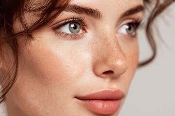 Fototapeta premium Close up of a young woman with radiant skin