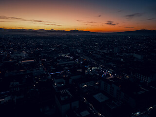 Vibrant sunrise in downtown Uruapan, Michoacan