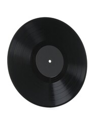 Obraz premium Black vinyl record on white background