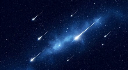 Meteor shower streaks across a starry night sky with nebula meteors shooting stars hd photo download.