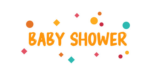 Card template with a multi-colored inscription. Vector illustration for gender reveal party