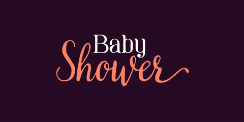 Card template with a multi-colored inscription. Vector illustration for gender reveal party