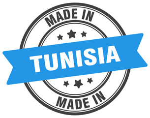 Made in Tunisia round sign. Made in Tunisia stamp.