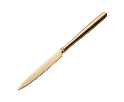 Gold knife on a transparent background