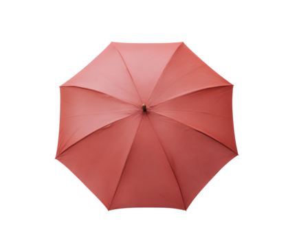 Red umbrella is open on a transparent background