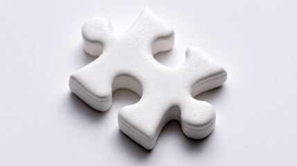 Obraz premium A Single Textured Puzzle Piece Against A Bright Background Close Up Photography Of A Jigsaw Piece Representing Problem Solving And Completion