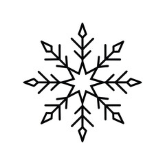 Snowflake Line Art Silhouette Vector on White Background