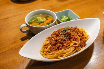Dinner pasta / ミートソーススパゲッティ
