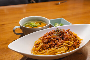Dinner pasta / ミートソーススパゲッティ