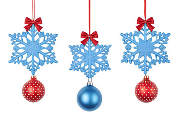 Blue and Red Christmas Ornaments Hanging Decorations