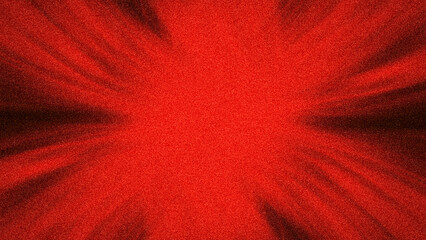 A bold, abstract radial background with a unique grainy texture and radiating light rays in vibrant red and dark red. Perfect for energetic and dramatic designs