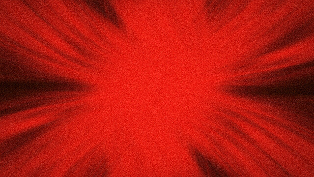 A bold, abstract radial background with a unique grainy texture and radiating light rays in vibrant red and dark red. Perfect for energetic and dramatic designs