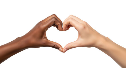 Two hands making love sign with white background