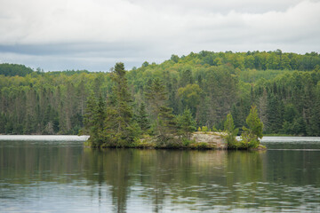 An island on the lake