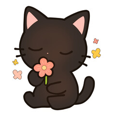 Cat with Flowers