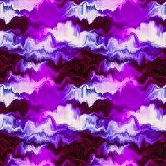 Moody ombre blur tie dye effect seamless pattern. Wavy liquid paint flow background in bold hippy style. Striped textur for continuous design.