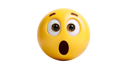 Shocked face emoji with widewide isolated on white background 