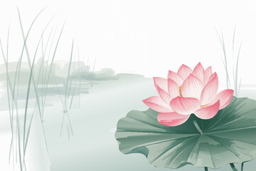 A lotus flower in the pond