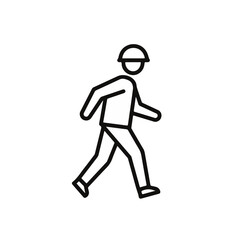 Construction worker icon walking with purpose, representing progress, safety, and building, perfect for projects.