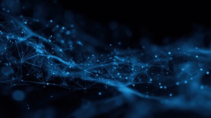 Abstract Blue Network Plexus Background: Modern Technology and Data Visualization for Presentations and Marketing Materials