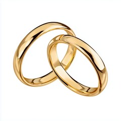 Golden Wedding Rings: A Symbol of Eternal Love , white background cut out PNG