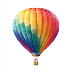 Naklejka premium Vibrant Hot Air Balloon Soars Through the Sky , white background cut out PNG