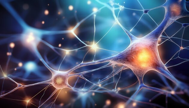 neural connection displayed in an artistic representation with a soft color palette and blurred background