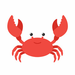 Cute Crab Cartoon Illustration for Kids Coloring Book