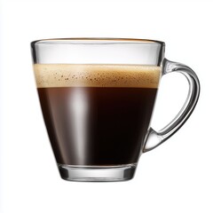 Espresso in a Glass Cup - A Perfect Morning Brew , white background cut out PNG