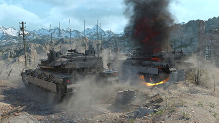 Fototapeta premium 戦車 3DCGレンダリング