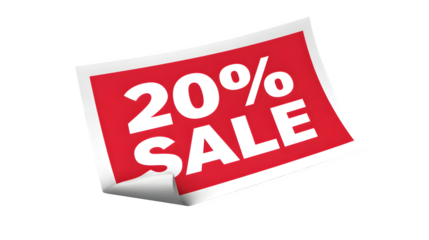 red sale label isolated on white background 