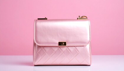 Pink quilted handbag (1)