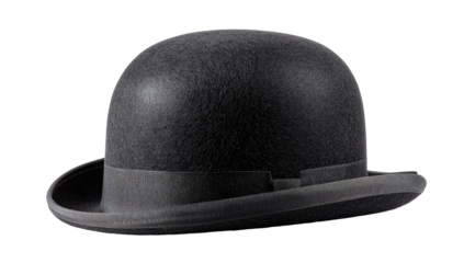 Dark gray bowler hat, profile view (1)